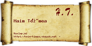 Haim Tímea névjegykártya